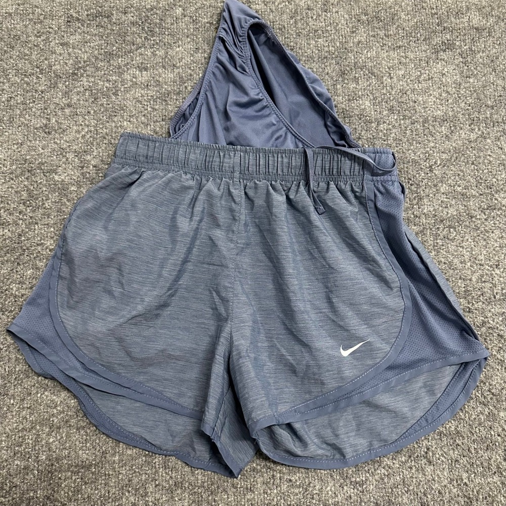 Nike Athletic Shorts Womens Size S Blue Dri-Fit Running Mesh Breathable Stretch